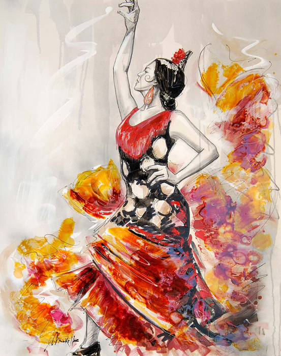 Tableau danseuse de flamenco