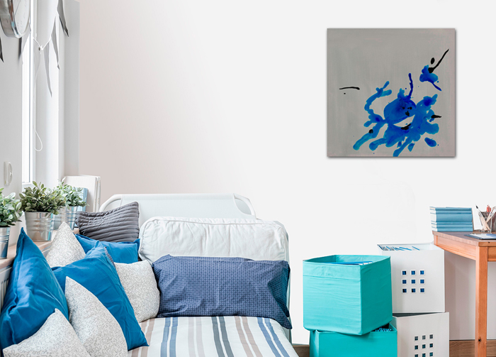 Tableau abstraction bleues