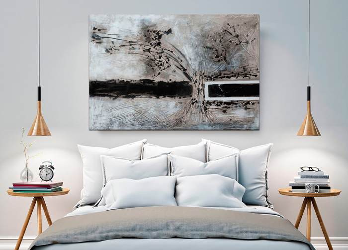 Tableau abstrait arbre noir