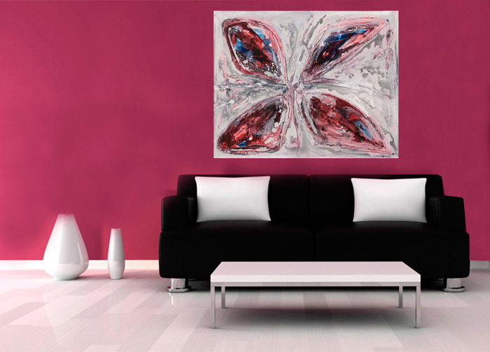 Tableau abstrait papillon