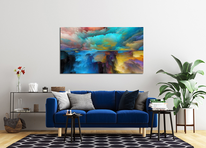 Tableau abstrait nuages de couleurs