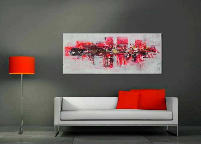 Tableau abstrait rouge