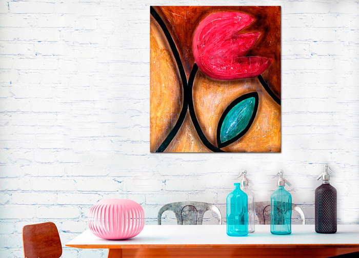 Tableau abstrait tulipe