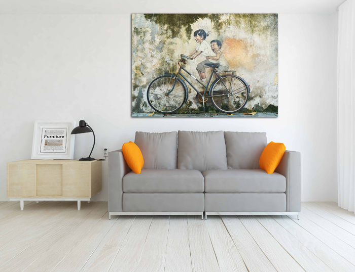 Tableau vélo sur murale