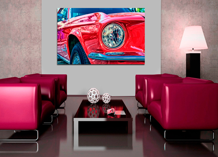 Tableau voiture classique rouge