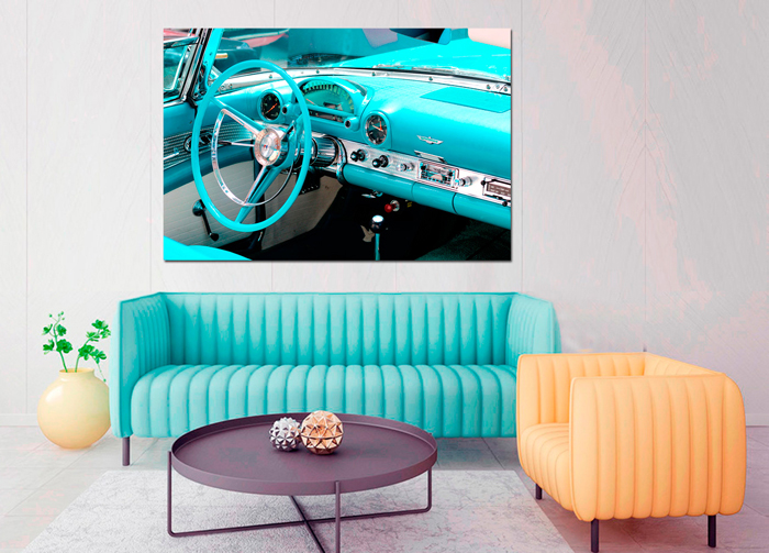 Tableau voiture bleu turquoise