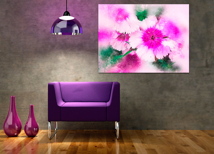 Tableau fleurs mauve