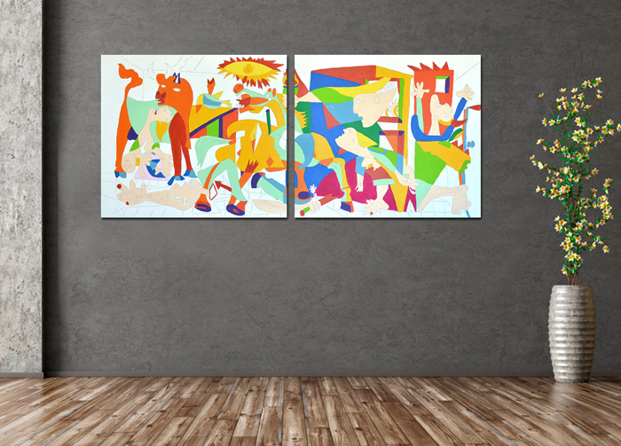 Tableau Guernica pop diptyque