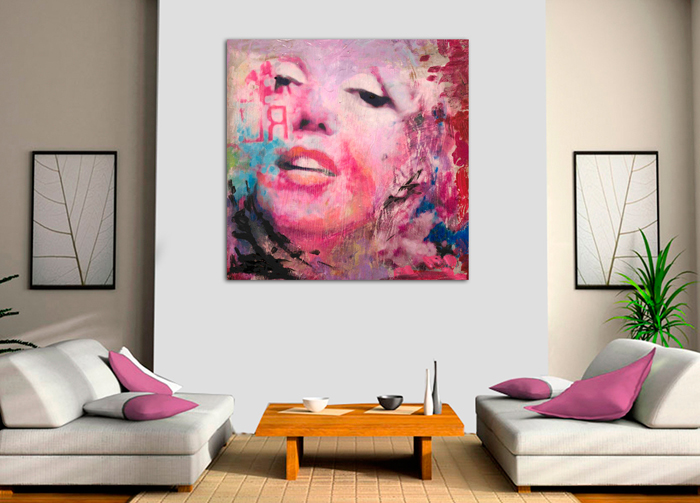 Tableau Marilyn actrice en roses