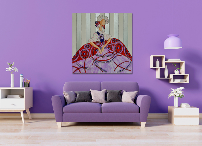 Tableau Ménine jupe violet