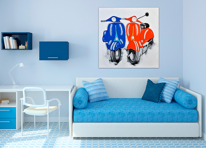 Tableau couple de motocyclettes