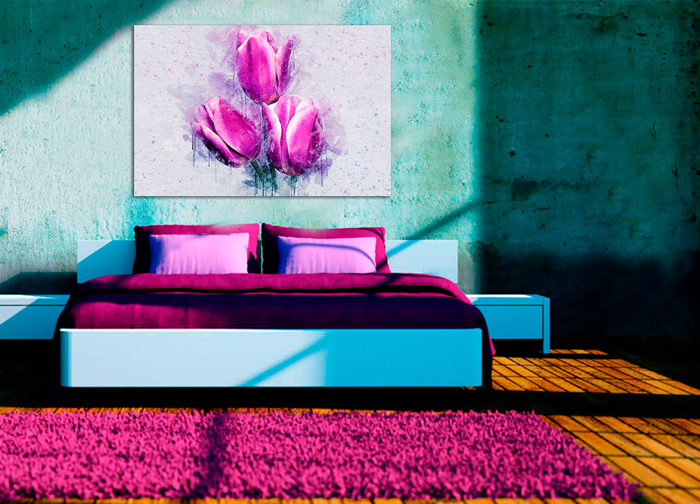 Tableau tulipees fuchsia