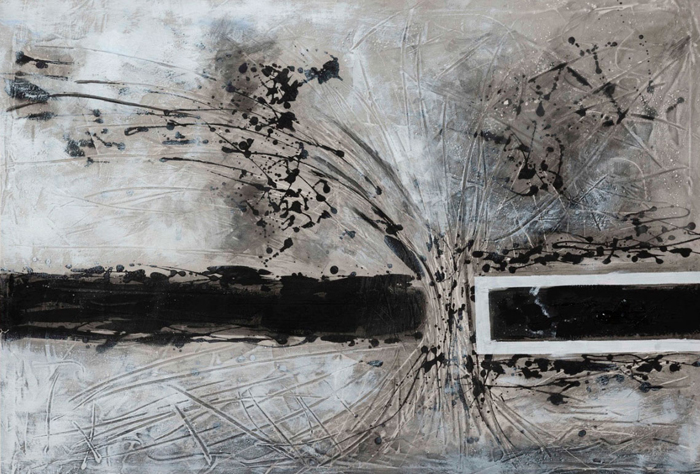 Tableau abstrait arbre noir