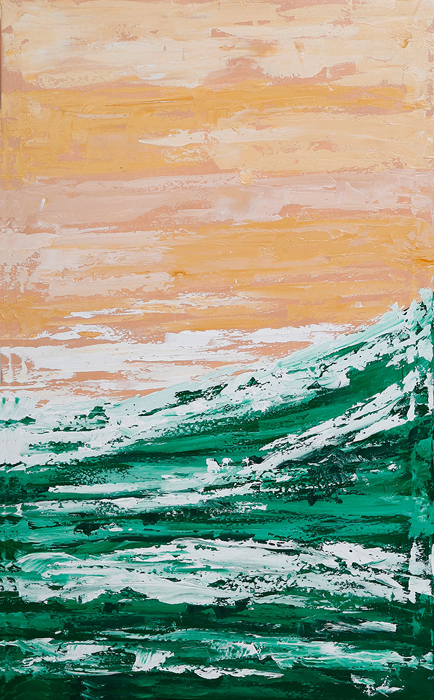 Tableau abstrait mer de sable
