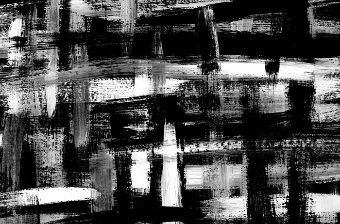 Tableau abstrait noir et blanc