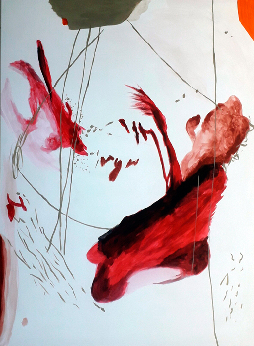 Tableau abstrait rouge