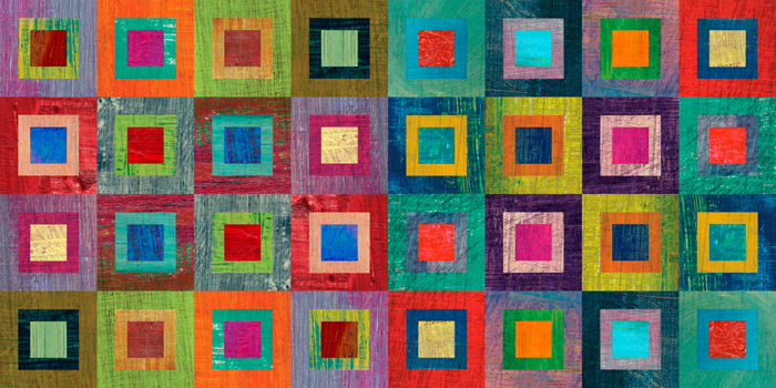 Tableau abstrait carrées couleurs