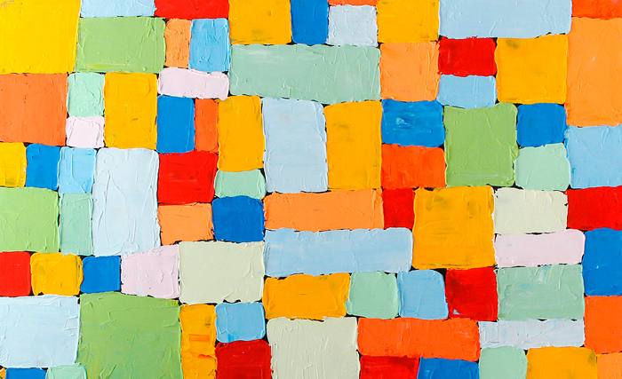 Tableau abstrait carrés de couleur