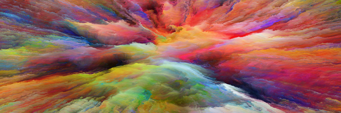 Tableau abstrait explosion de couleurs