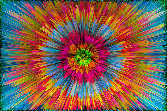 Tableau abstrait explosion de couleurs