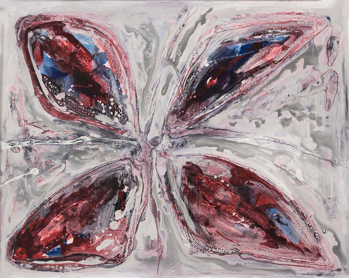 Tableau abstrait papillon