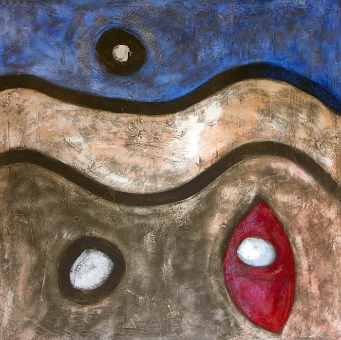 Tableau abstrait vagues