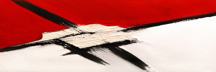 Tableau abstrait rouge et blanc