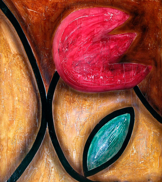 Tableau abstrait tulipe