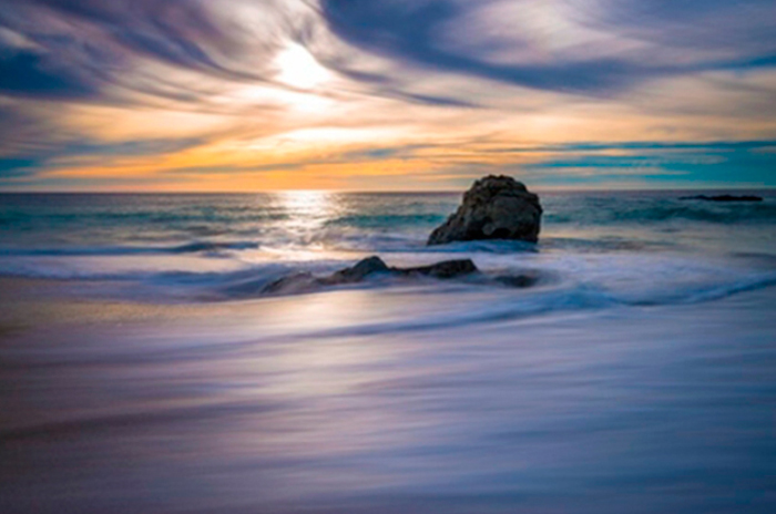 Tableau coucher de soleil en mer