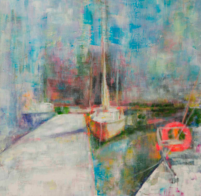 Tableau bateaux au port