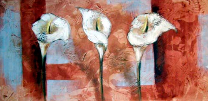Tableau de fleurs de lys de calla
