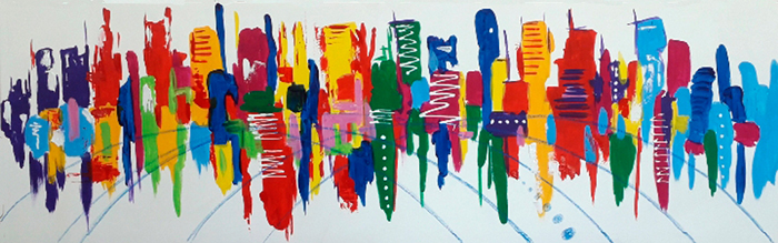 Tableau abstrait de ville