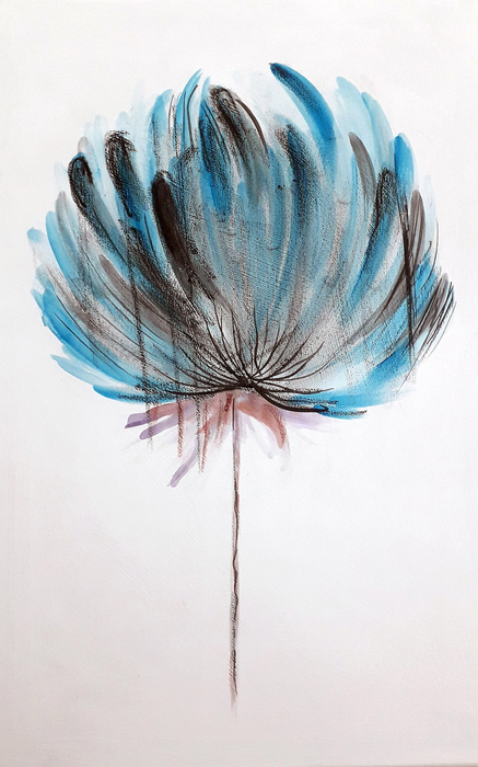 Tableau de fleur bleu