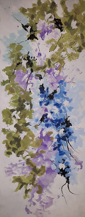 Tableau fleurs bleu et violette