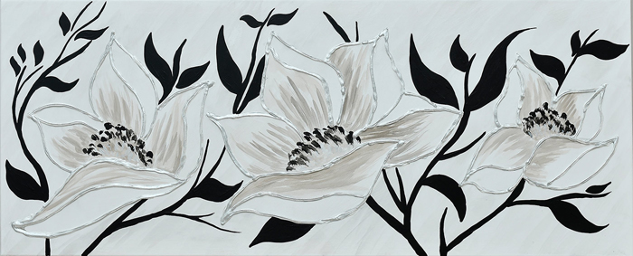 Tableau fleurs blanches