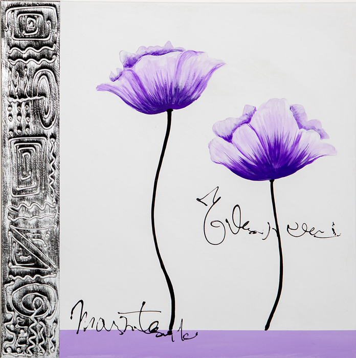 Tableau fleurs en violet