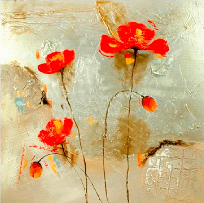 Tableau de fleurs rouges