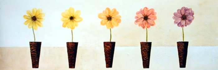 Tabelau fleurs et vases