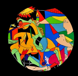 Tableau Guernica couleurs ronde 3