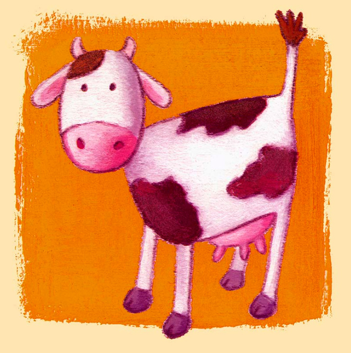 Tableau d'enfants petite vache