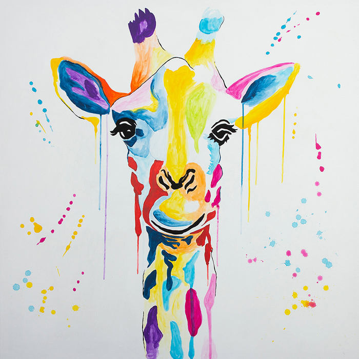 Tableau Girafe couleurs