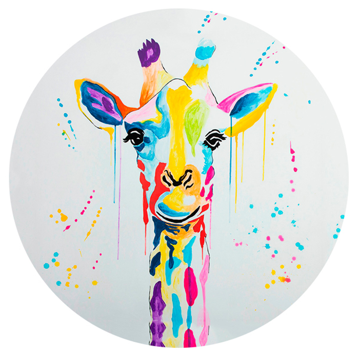 Tableau couleurs Girafe ronde