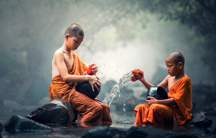 Tableau enfants Bouddhistes