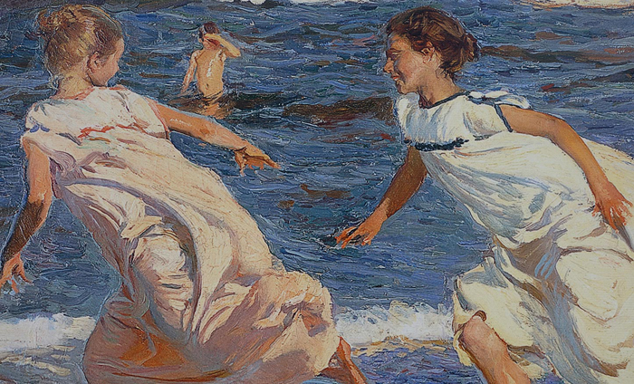 Tableau Sorolla courir le long de la plage