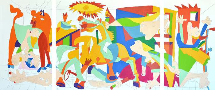 Tableau triptyque Guernica pop